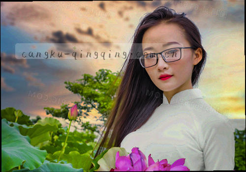 双窗口并排滚动，画面以抽象色块表示影像对照